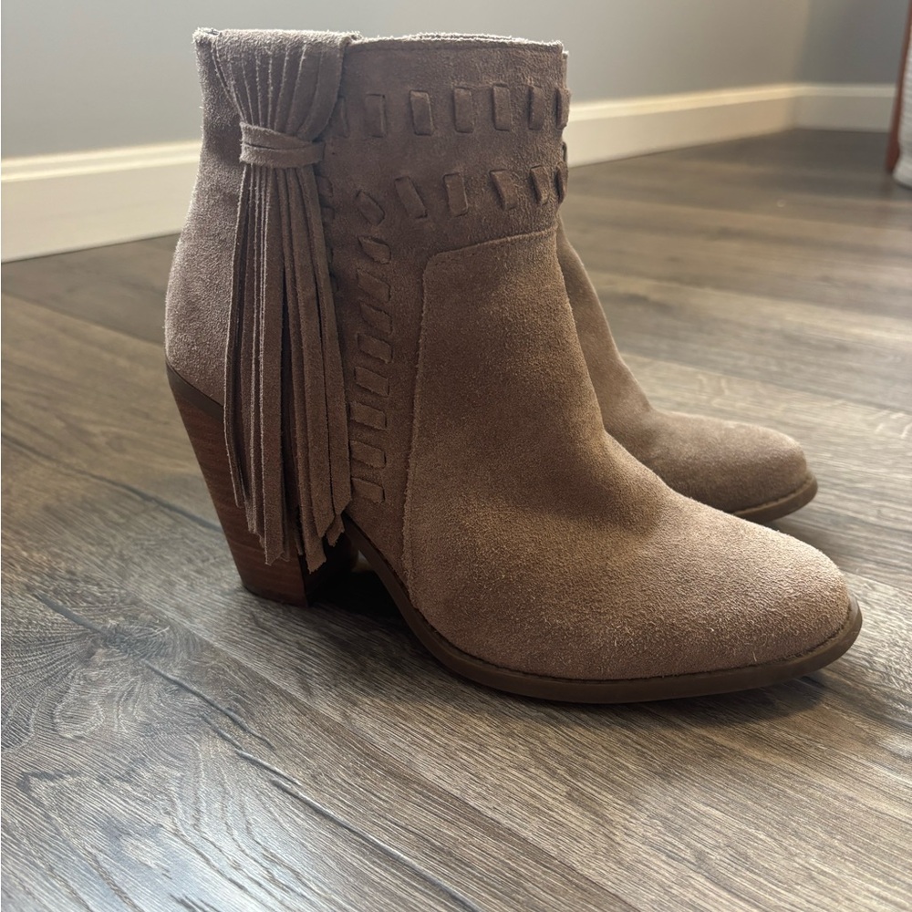Jessica Simpson Suede Tassel Ankle Boots - Brown